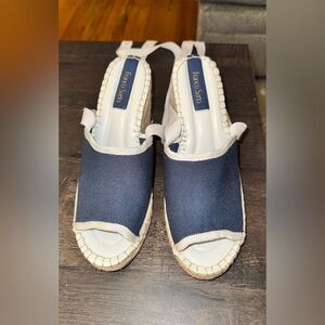 Franco Sarto Blue and White Espadrille Sandals